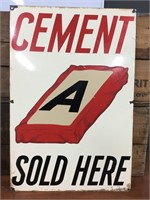Enamel cement sign approx 76 x 51 cm