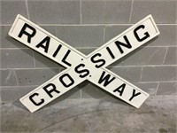 Original cast iron railway crossing sign