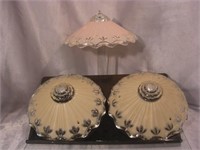 Vintage Hanging Glass Lamp Shades -3 hole