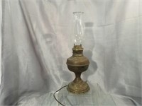 Brass Oil Lamp -Electrified