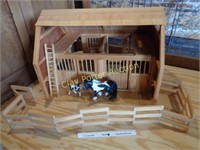 Large Hand Made Wooden Barn Set