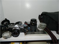 Older Olympus OM-1 Camera, Case, Film, & Acces.