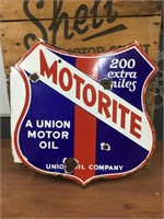 Original Union oil company enamel post mount sign