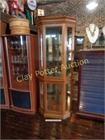 Corner Display Cabinet - Wood & Glass
