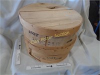 2 Wooden Cheese Crates w/Lids