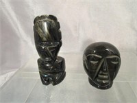 Chatoyant Carved Stone Heads