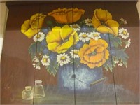Hand Painted Flowers on Raisin Tray