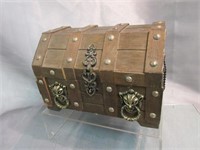 Wooden Treasure Chest Jewelry Box