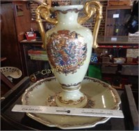 Fancy Vase & Platter Set