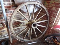 Antique Wood & Iron Wagon Wheel