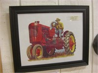 Farmall Tractor Ad Cut-out - Framed