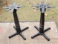 Cast Iron & Wood Table Stands