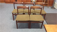 MID CENTURY DINING ROOM CHAIRS, SOME DAMAGE TO