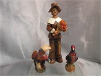 12" Pilgrim & Miniature Wild Turkey Decanters