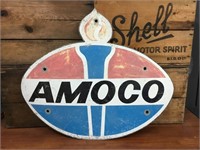 Original Amoco tanker sign approx 84 x 69 cm