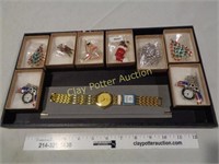 Collection of Broaches & Watch