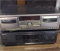 JVC double cassette deck with ken wood eguilizer