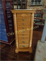 Standing Jewelry Cabinet & Contents