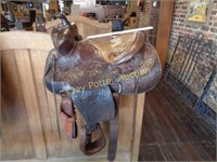 Youth Tooled Leather Saddle