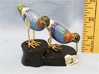 Pair of cloisonné birds 3" tall               (k 9