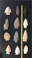 (12) Arrowheads; Several Corner Notched