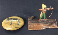 Hunter Figure and Rock with Burro