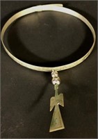 (2) Silver Neck Bands with Pendant
