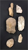 (6) Stones; Axe Head, Scraper