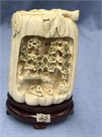 5" Oriental style ivory carving, has