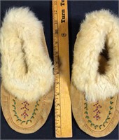Pair of Wool-Lined Moccasins