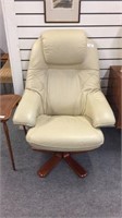 LEATHER SWIVEL ARM CHAIR