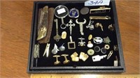 SELECTION OF MEN'S JEWELRY; CUFF LINKS, TIE