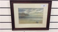FRAMED AND MATTED SEASCAPE PRINT