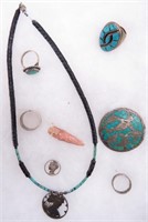 Coin Jewelry, Old Pawn Navajo Turquoise Jewelry...