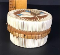 Chippewa Lidded Quill Basket