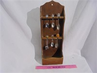Wooden Shelf with Spoon Collection
