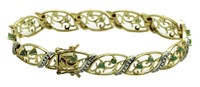 Genuine Emerald & Diamond Accent Bracelet