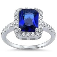 Emerald Cut 2.50 ct Sapphire Solitaire Ring