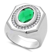 Men's Oval 2.00 ct Emerald Ring