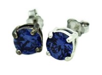 Blue Iolite 2.00 ct Solitaire Earrings