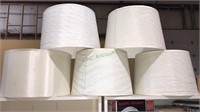 Five white lampshades about 15 inches in