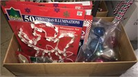 Box a lot of Christmas decorations, some new and