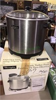 Charm glow electric turkey fryer, with the