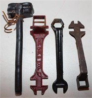 4 wagon/buggy wrenches.  Redone-"PTD MAY.2nd 1883