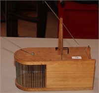 Repro wooden mousetrap. 12.5" l x 5"w x 5.625"