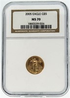2005 MS70 American Eagle $5 Gold Piece