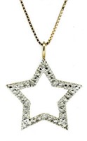 10kt Gold Diamond Star Pendant