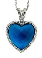 Beautiful 5.50 ct Blue Topaz Heart Pendant