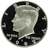 1992-S Gem BU Silver Kennedy Proof Half Dollar