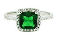 Princess Cut 2.00 ct Emerald Solitaire Ring